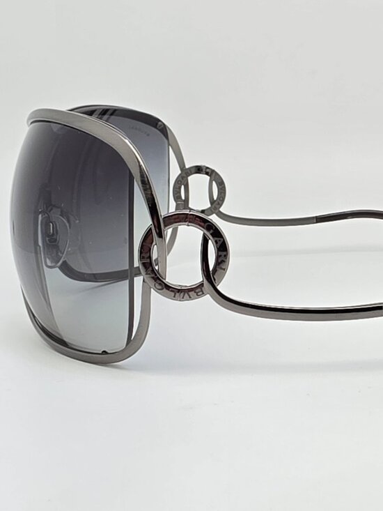 Bvlgari 6027 103 Gunmetal Frame Blue Gradient Lens Oversized Shield Sunglasses main image 10